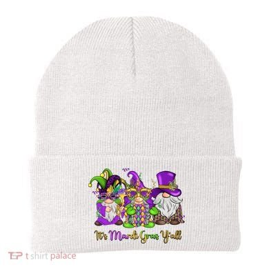 It's Mardi Gras Y'all Gnome Fat Tuesday Gift Fleur De Lis Beanie