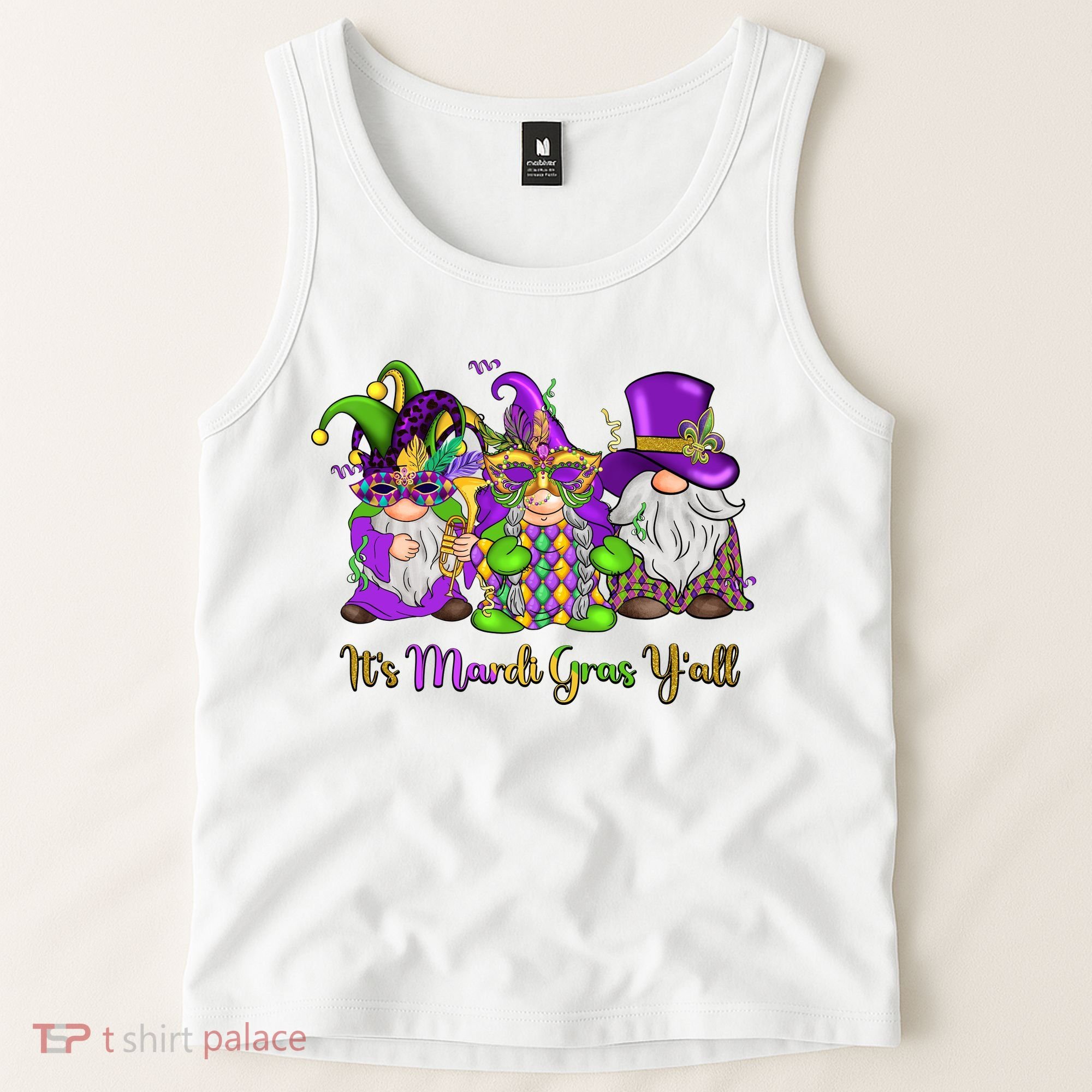 It's Mardi Gras Y'all Gnome Fat Tuesday Gift Fleur De Lis Tank Top