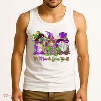 It's Mardi Gras Y'all Gnome Fat Tuesday Gift Fleur De Lis Tank Top thumb 3