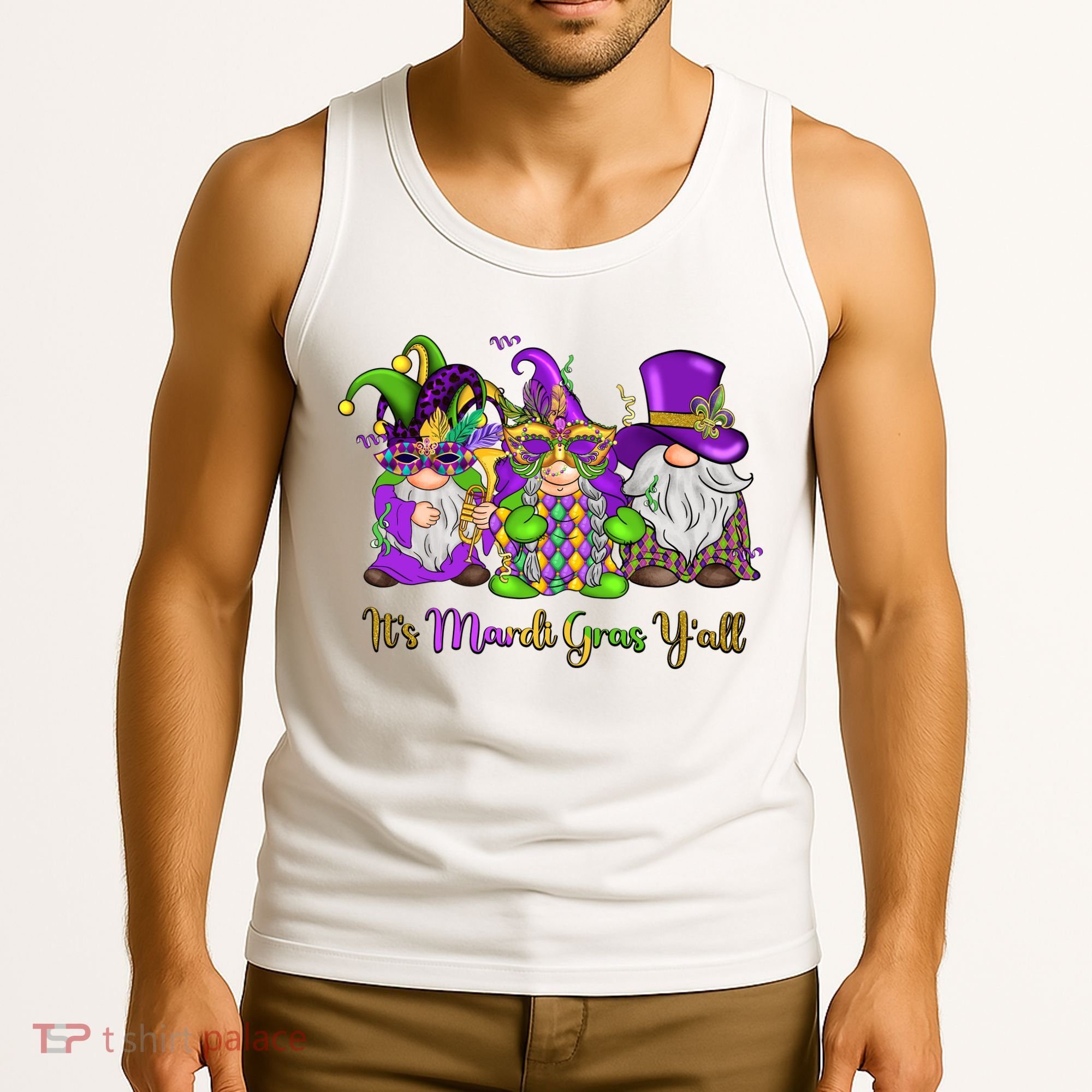 It's Mardi Gras Y'all Gnome Fat Tuesday Gift Fleur De Lis Tank Top
