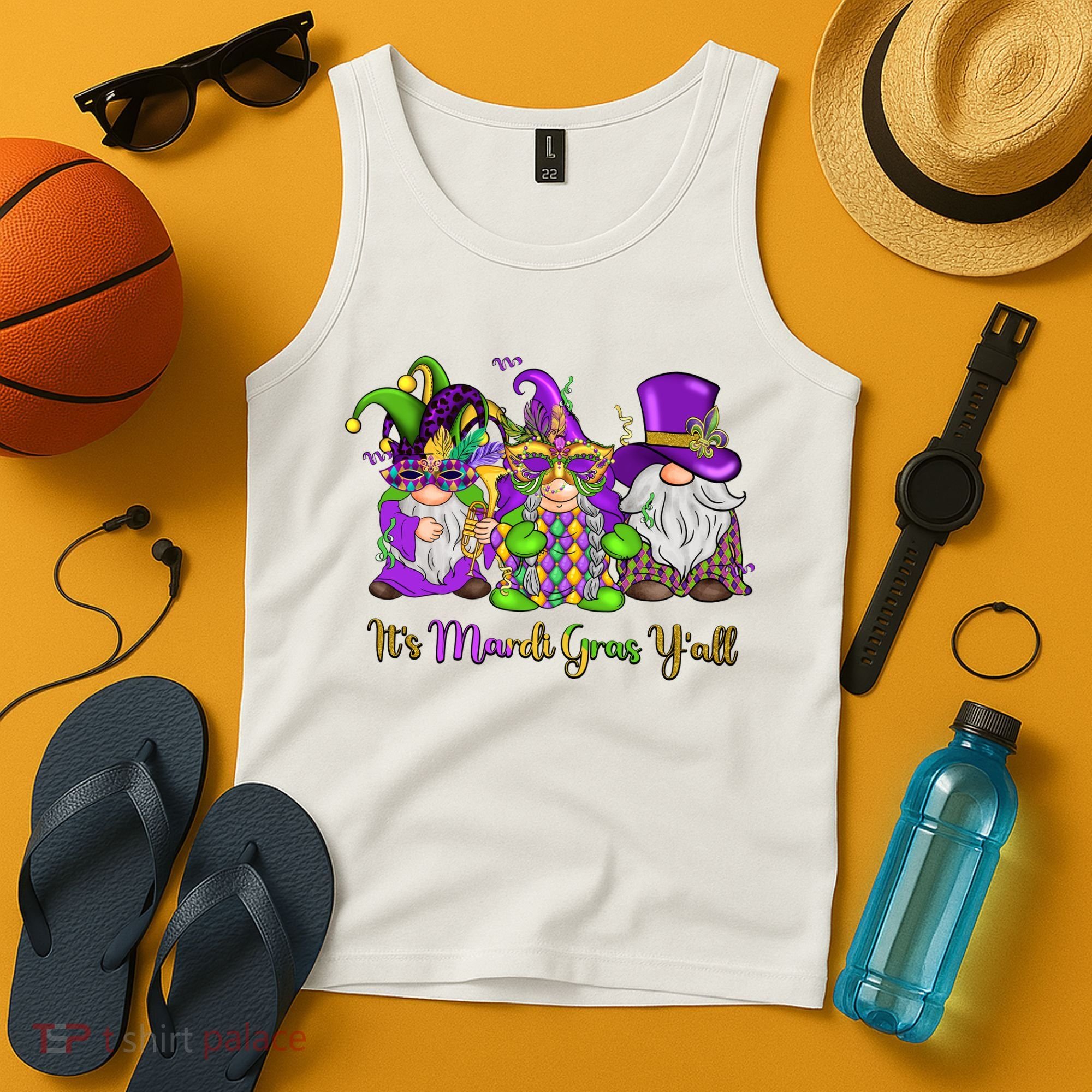 It's Mardi Gras Y'all Gnome Fat Tuesday Gift Fleur De Lis Tank Top