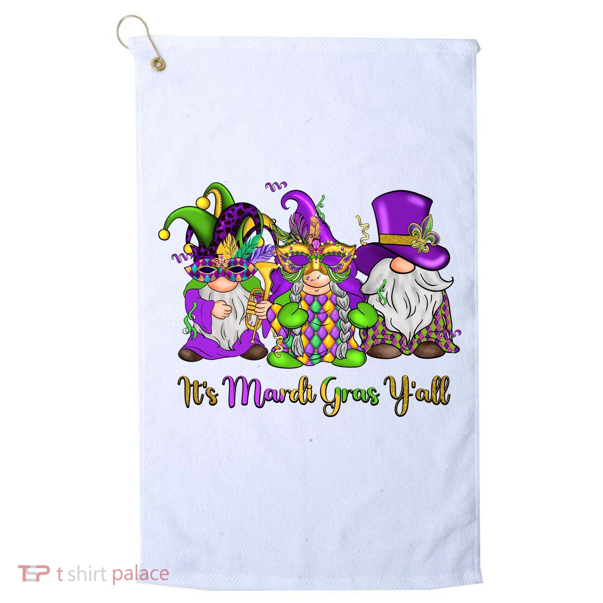 It's Mardi Gras Y'all Gnome Fat Tuesday Gift Fleur De Lis Golf Towel
