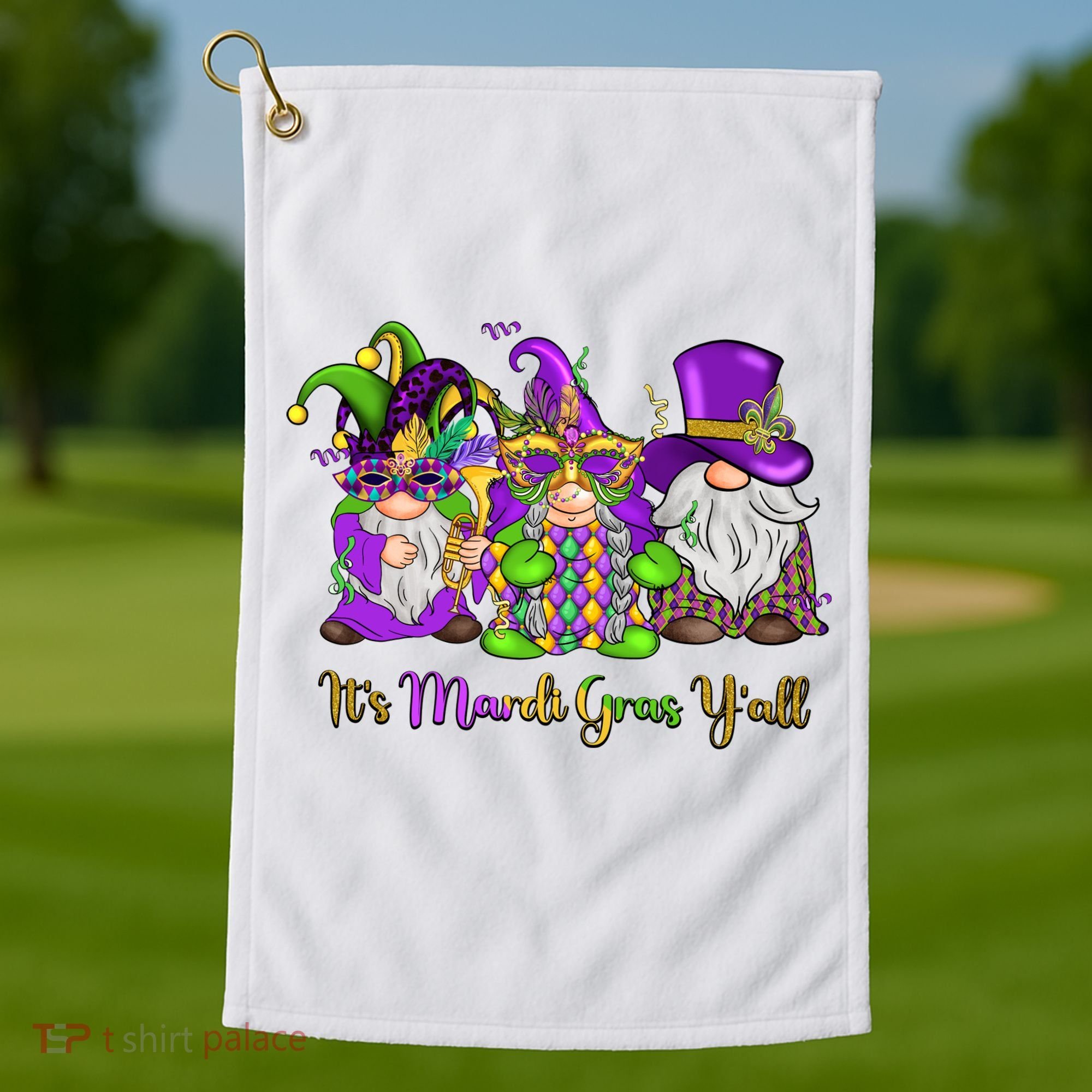 It's Mardi Gras Y'all Gnome Fat Tuesday Gift Fleur De Lis Golf Towel