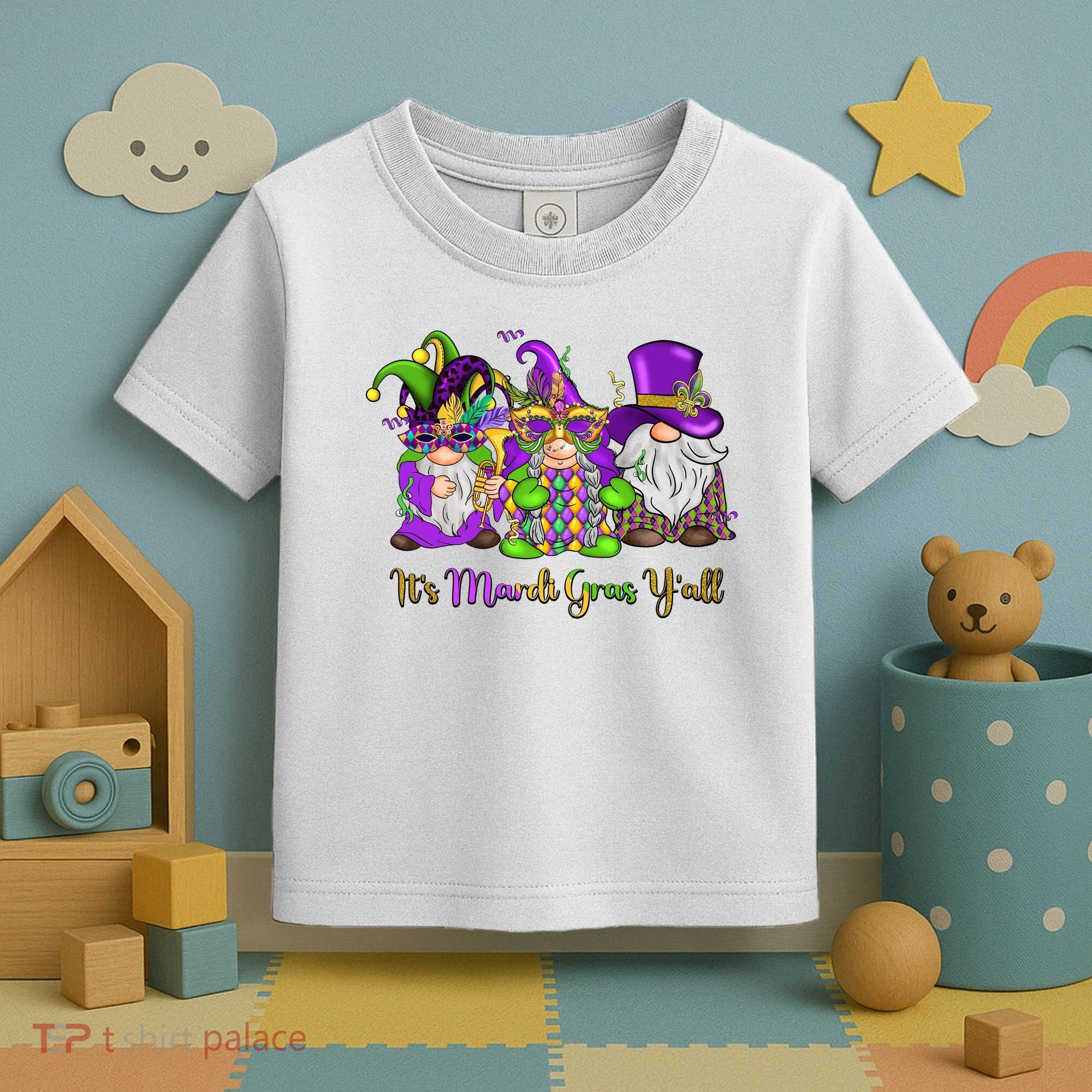 It's Mardi Gras Y'all Gnome Fat Tuesday Gift Fleur De Lis Toddler T-Shirt