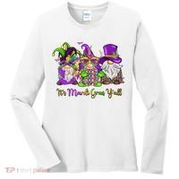 It's Mardi Gras Y'all Gnome Fat Tuesday Gift Fleur De Lis Women's Long Sleeve Shirt thumb 0