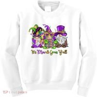 It's Mardi Gras Y'all Gnome Fat Tuesday Gift Fleur De Lis Kids Sweatshirt thumb 0