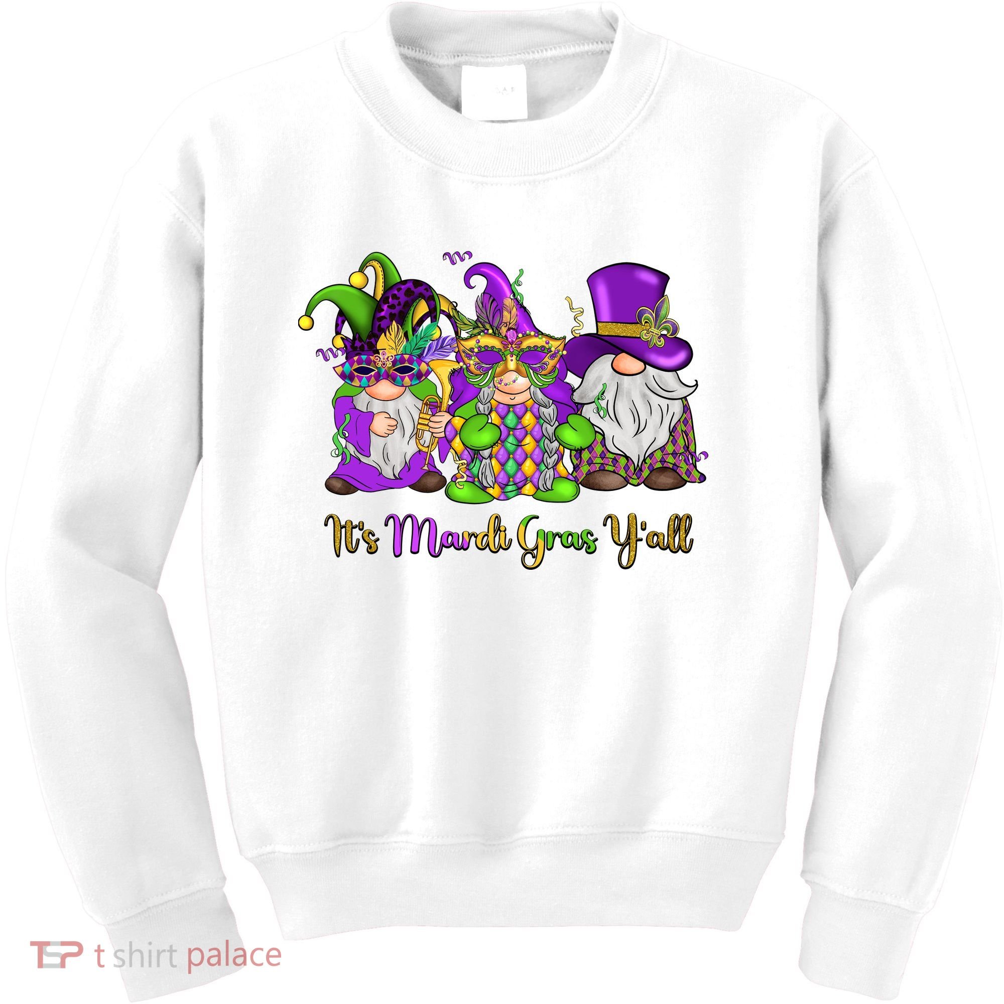 It's Mardi Gras Y'all Gnome Fat Tuesday Gift Fleur De Lis Kids Sweatshirt