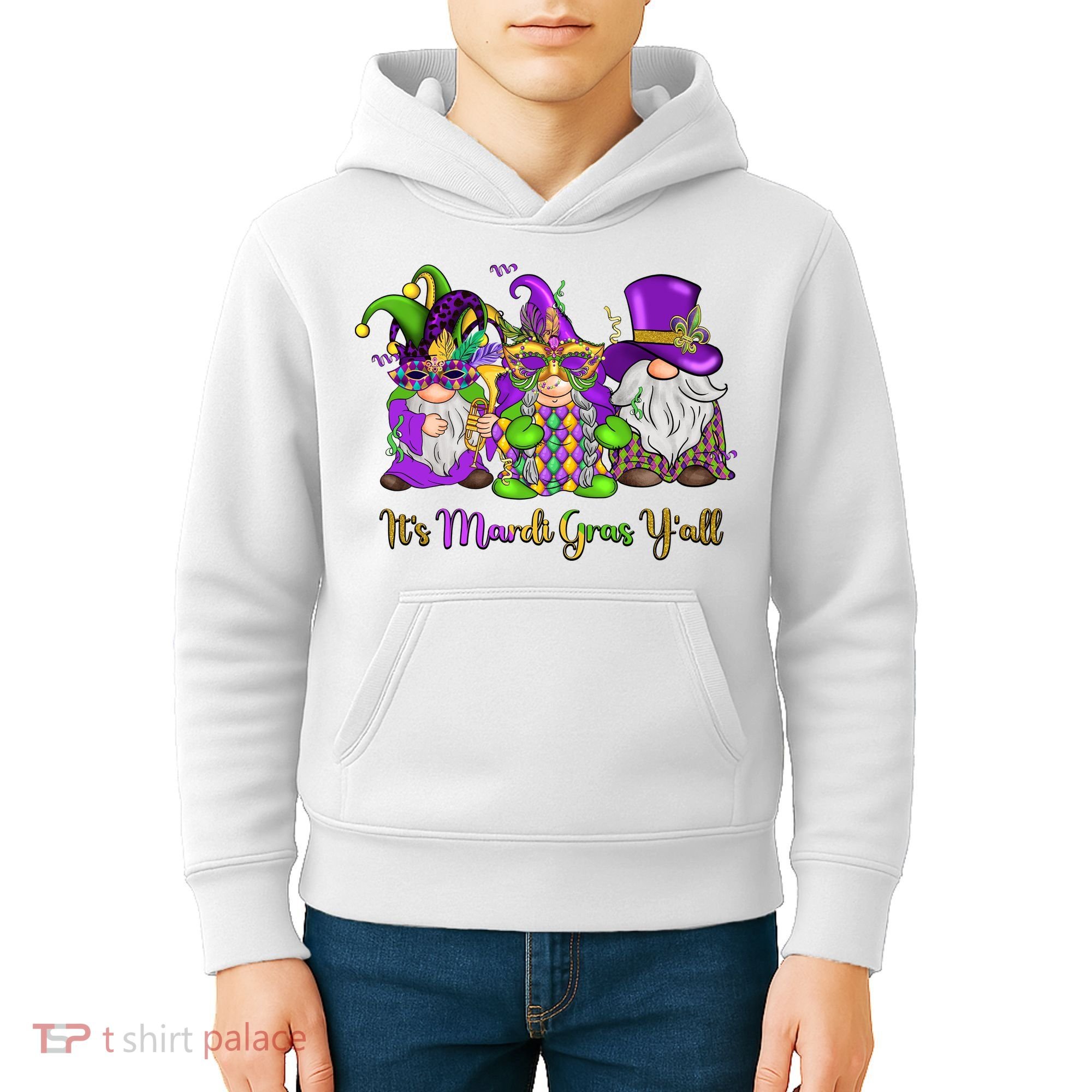 It's Mardi Gras Y'all Gnome Fat Tuesday Gift Fleur De Lis Kids Hoodie