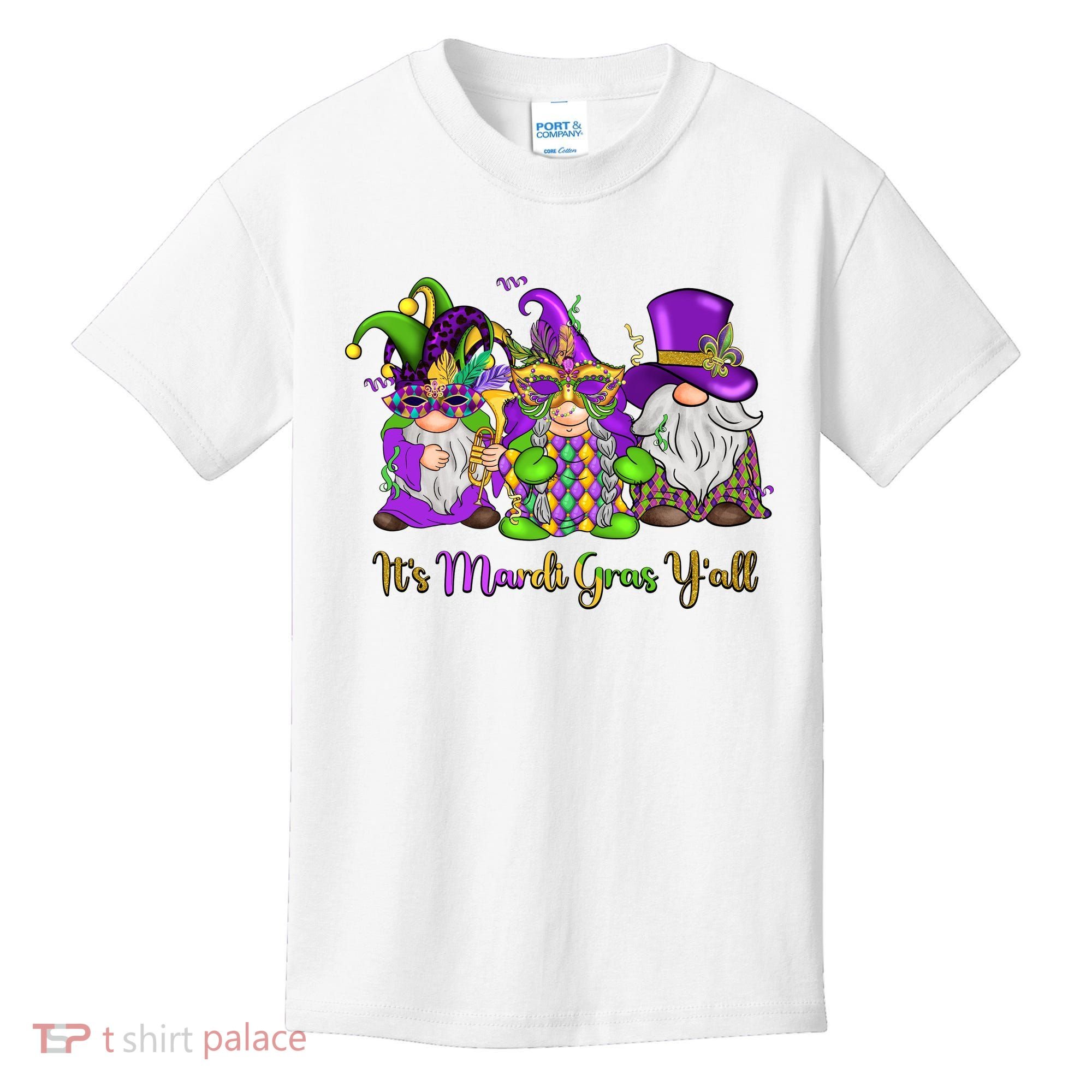 It's Mardi Gras Y'all Gnome Fat Tuesday Gift Fleur De Lis Kids T-Shirt