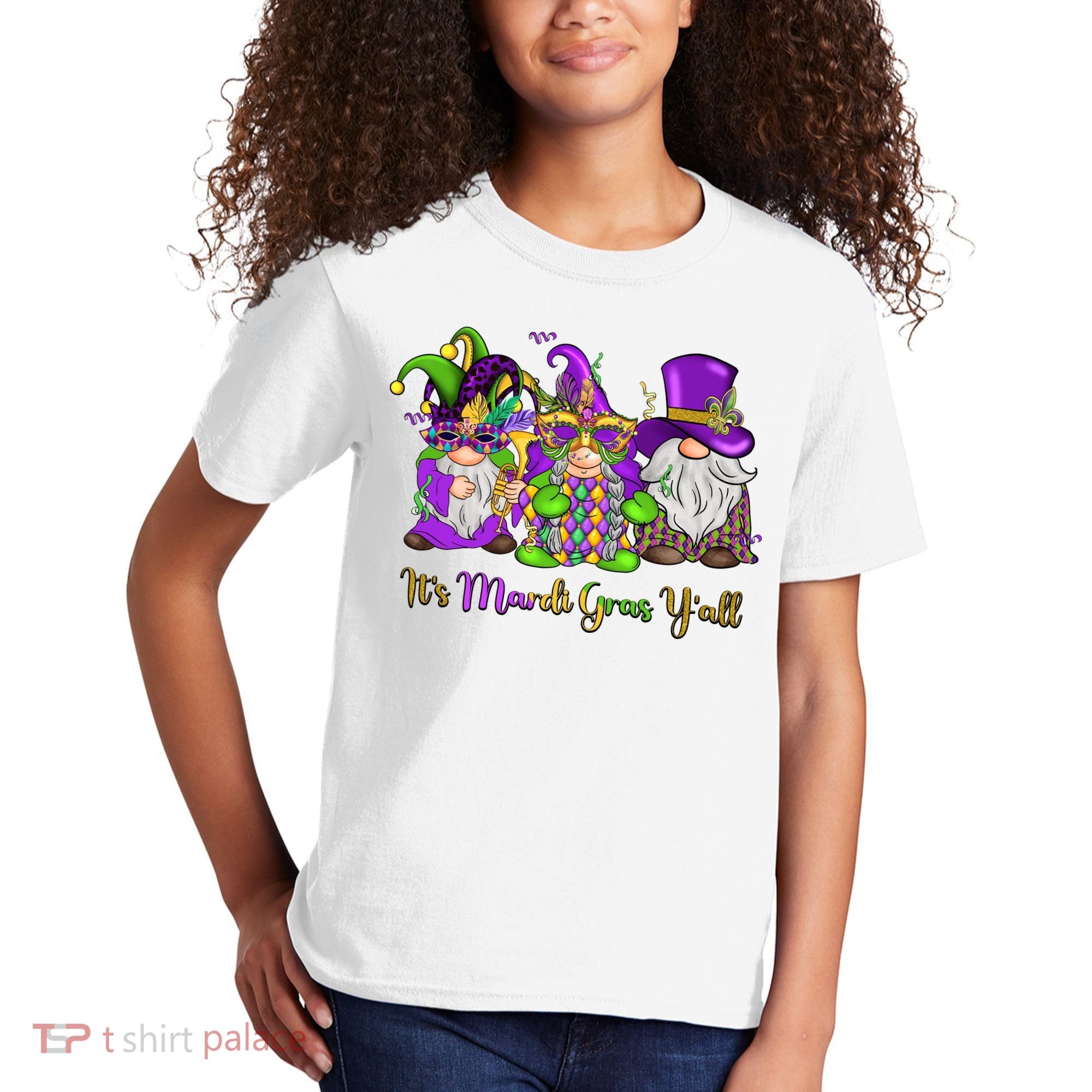 It's Mardi Gras Y'all Gnome Fat Tuesday Gift Fleur De Lis Kids T-Shirt