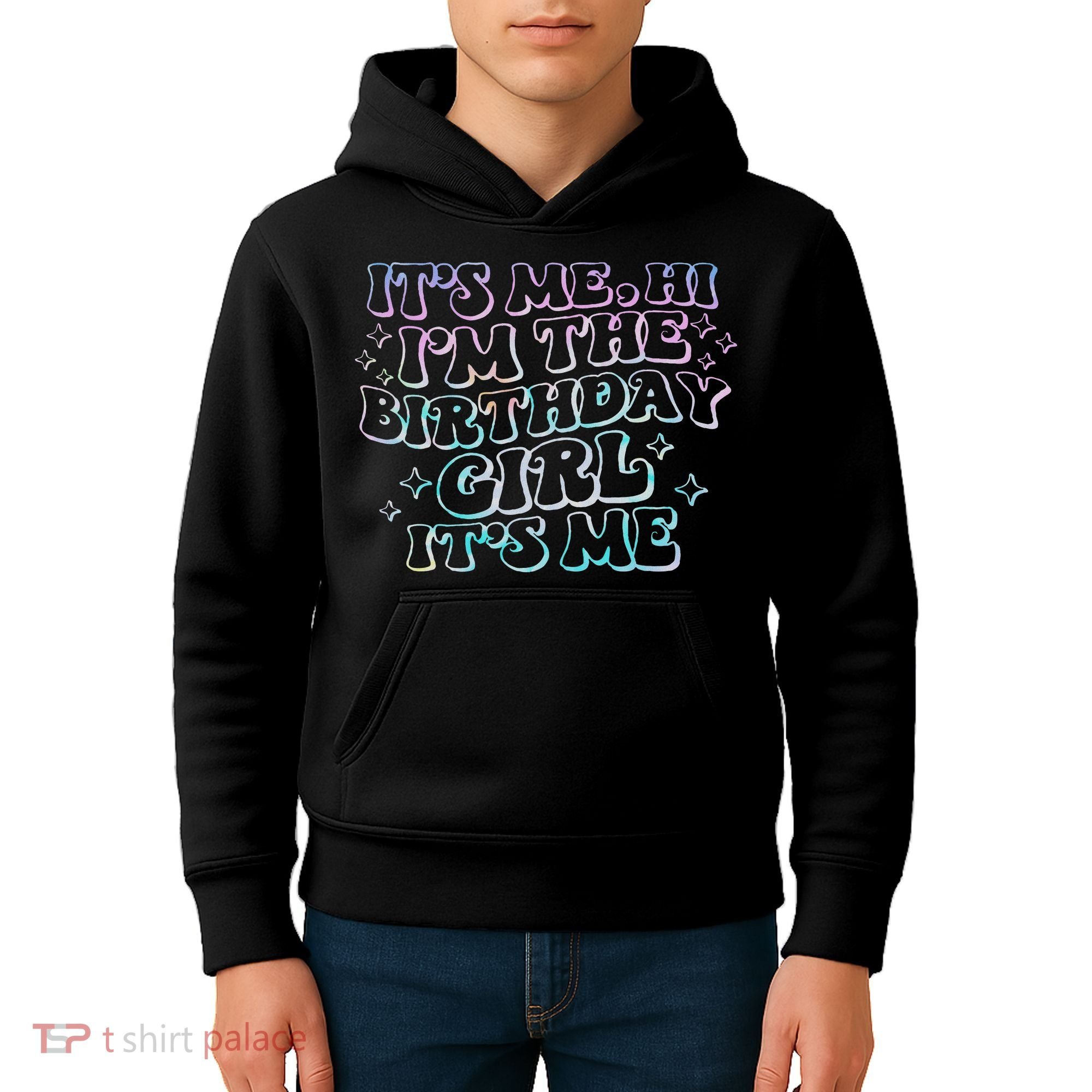 It's Me Hi I'm Birthday Girl It's Me Groovy  Kids Hoodie