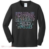 It's Me Hi I'm Birthday Girl It's Me Groovy  Kids Long Sleeve Shirt thumb 0