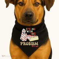 Its Me Hi Im The Problem Its Me Christmas Tree Cake USA-Made Doggie Bandana thumb 1