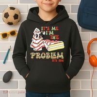 Its Me Hi Im The Problem Its Me Christmas Tree Cake Kids Hoodie thumb 2