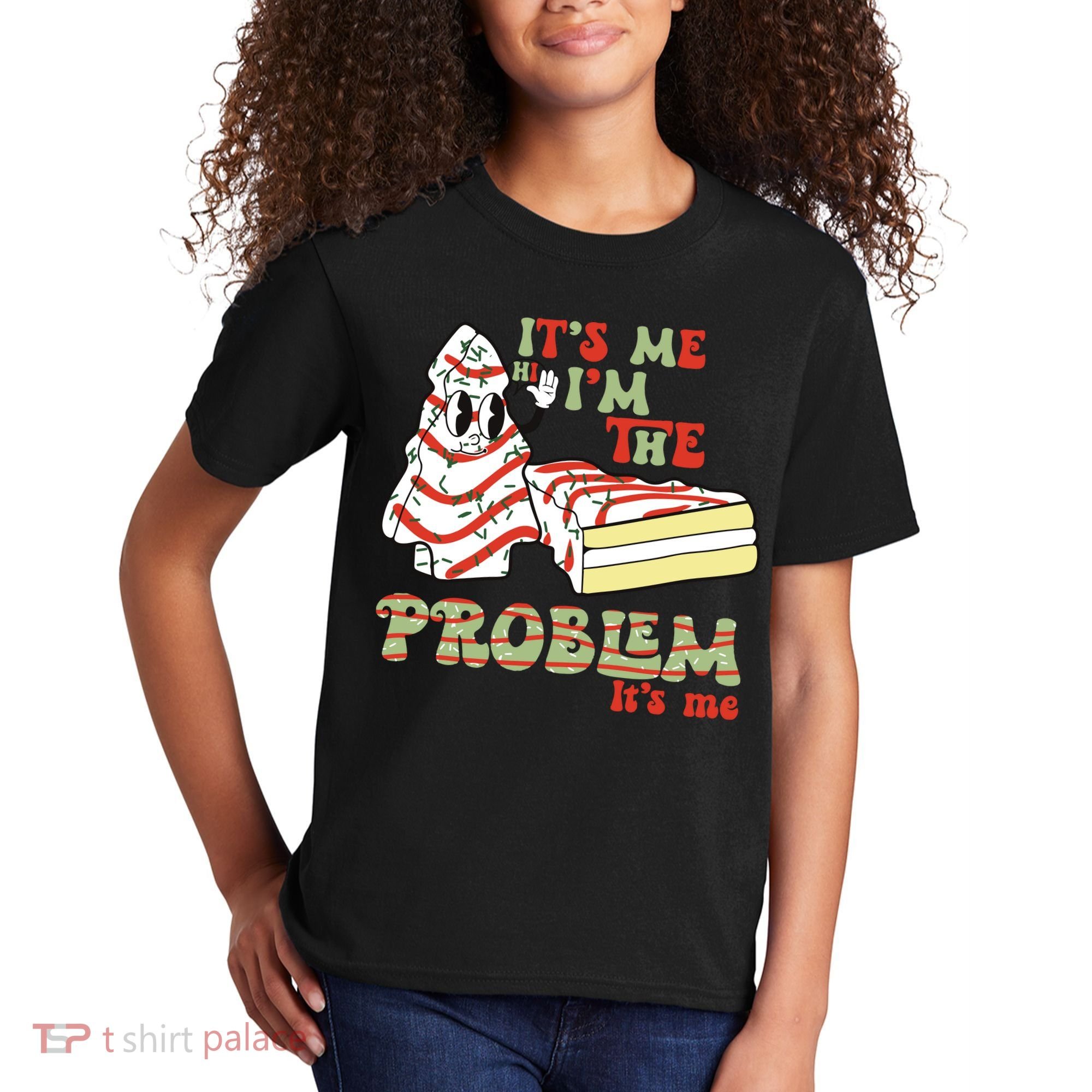 Its Me Hi Im The Problem Its Me Christmas Tree Cake Kids T-Shirt
