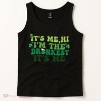 It's Me, Hi, I'm The Drunkest Funny Drinking St Patricks Day Tank Top thumb 2