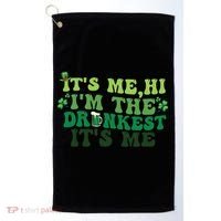It's Me, Hi, I'm The Drunkest Funny Drinking St Patricks Day Golf Towel thumb 0
