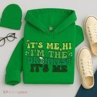 It's Me, Hi, I'm The Drunkest Funny Drinking St Patricks Day Hoodie thumb 4