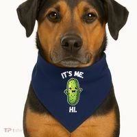 It's Me Hi I'm The Pickle Funny Pickles Lover USA-Made Doggie Bandana thumb 1