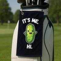 It's Me Hi I'm The Pickle Funny Pickles Lover Golf Towel thumb 2
