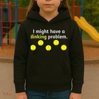 I Might Have A Dinking Problem Funny Pickleball Kids Hoodie thumb 3