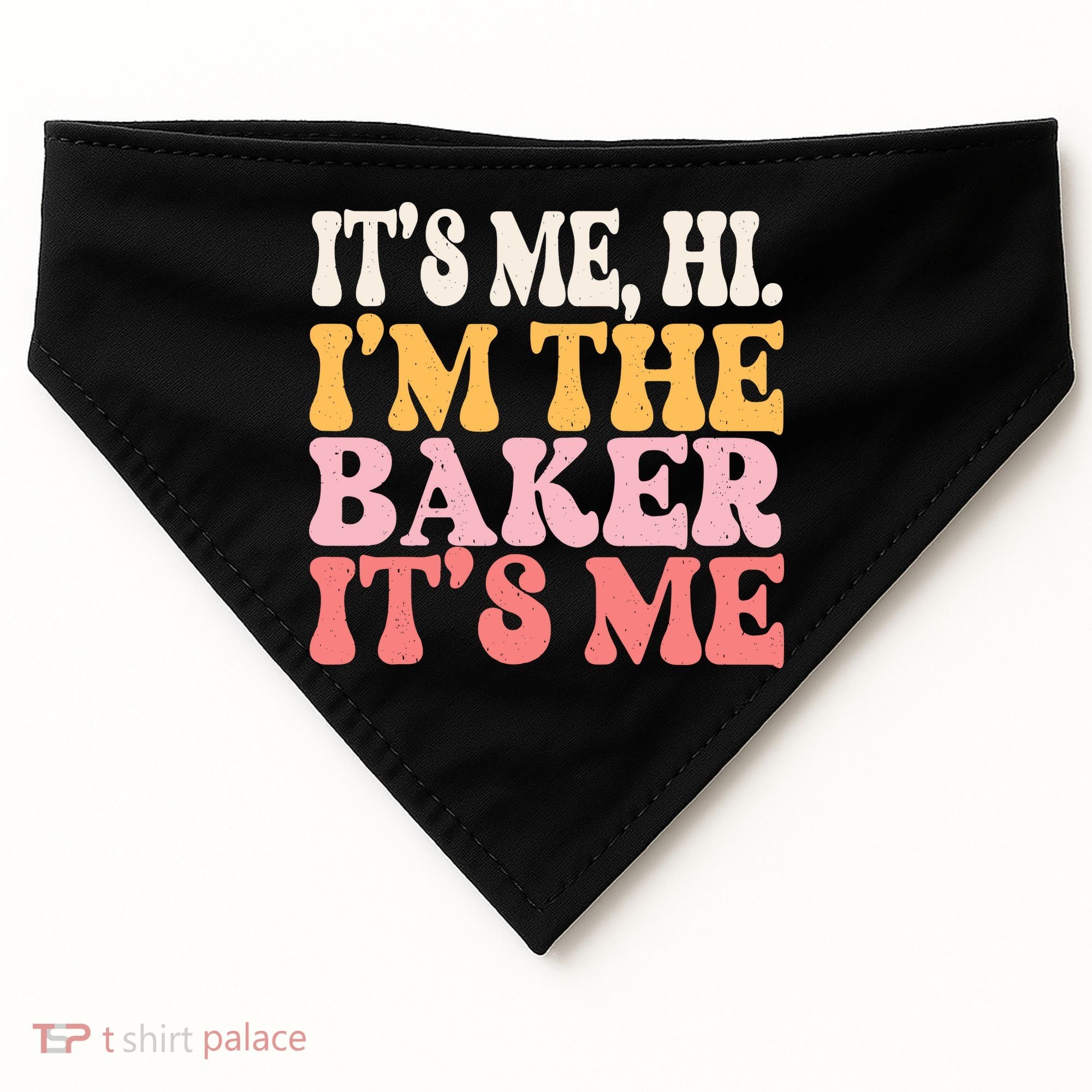 ItS Me Hi IM The Baker Cookie Baking Funny Woman Baker USA-Made Doggie Bandana