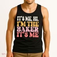ItS Me Hi IM The Baker Cookie Baking Funny Woman Baker Tank Top thumb 3