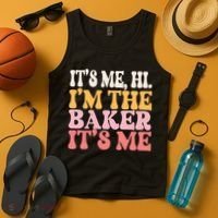 ItS Me Hi IM The Baker Cookie Baking Funny Woman Baker Tank Top thumb 4