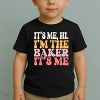 ItS Me Hi IM The Baker Cookie Baking Funny Woman Baker Toddler T-Shirt thumb 2