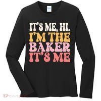 ItS Me Hi IM The Baker Cookie Baking Funny Woman Baker Women's Long Sleeve Shirt thumb 0