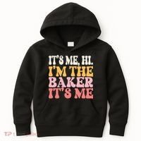 ItS Me Hi IM The Baker Cookie Baking Funny Woman Baker Kids Hoodie thumb 0