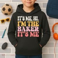 ItS Me Hi IM The Baker Cookie Baking Funny Woman Baker Kids Hoodie thumb 2