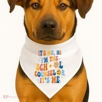 Its Me Hi Im The School Counselor Back To School USA-Made Doggie Bandana thumb 1
