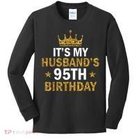It'S My Husband'S 95 Year Old Birthday Couple 95th Birthday Kids Long Sleeve Shirt thumb 0