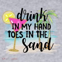 In My Hand Toes In The Sand Summer Vibes Beach Vacay Cool Gift Women's Sweatshirt thumb 2