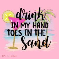 In My Hand Toes In The Sand Summer Vibes Beach Vacay Cool Gift Coaster thumb 2