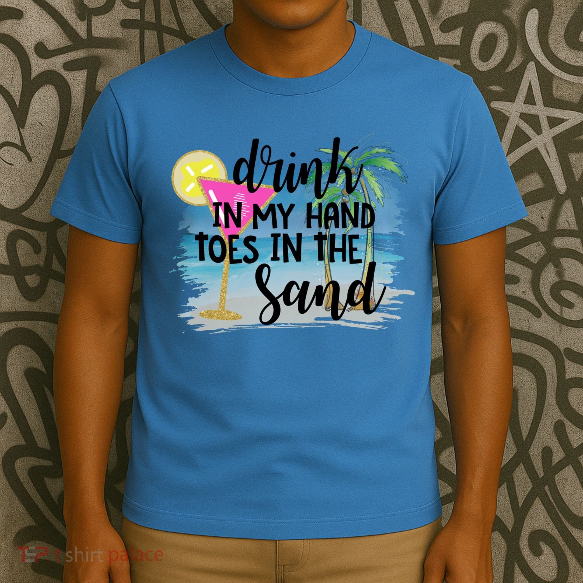In My Hand Toes In The Sand Summer Vibes Beach Vacay Cool Gift T-Shirt