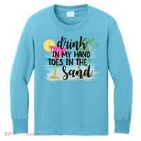 In My Hand Toes In The Sand Summer Vibes Beach Vacay Cool Gift Kids Long Sleeve Shirt thumb 0