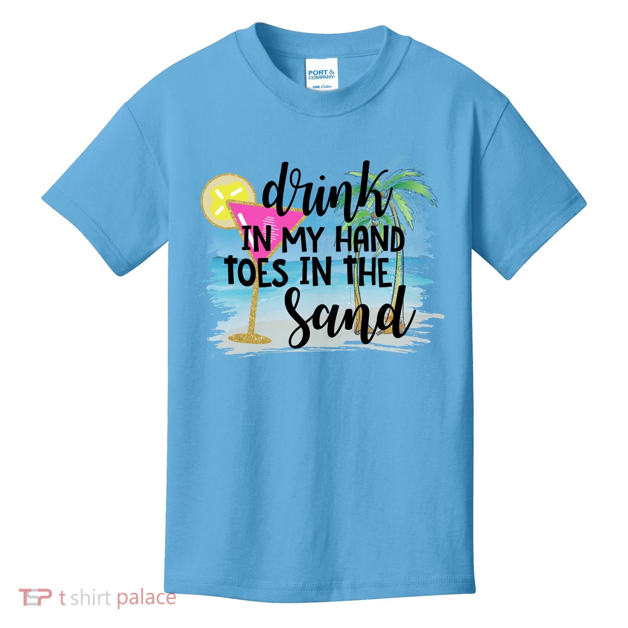 In My Hand Toes In The Sand Summer Vibes Beach Vacay Cool Gift Kids T-Shirt
