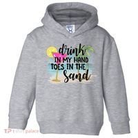 In My Hand Toes In The Sand Summer Vibes Beach Vacay Cool Gift Toddler Hoodie thumb 0