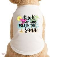 In My Hand Toes In The Sand Summer Vibes Beach Vacay Cool Gift Doggie Tank thumb 0