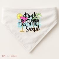 In My Hand Toes In The Sand Summer Vibes Beach Vacay Cool Gift USA-Made Doggie Bandana thumb 0