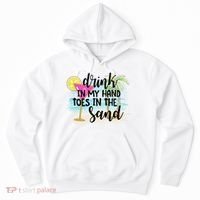 In My Hand Toes In The Sand Summer Vibes Beach Vacay Cool Gift Hoodie thumb 0
