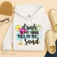 In My Hand Toes In The Sand Summer Vibes Beach Vacay Cool Gift Hoodie thumb 4