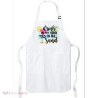 In My Hand Toes In The Sand Summer Vibes Beach Vacay Cool Gift Apron thumb 0