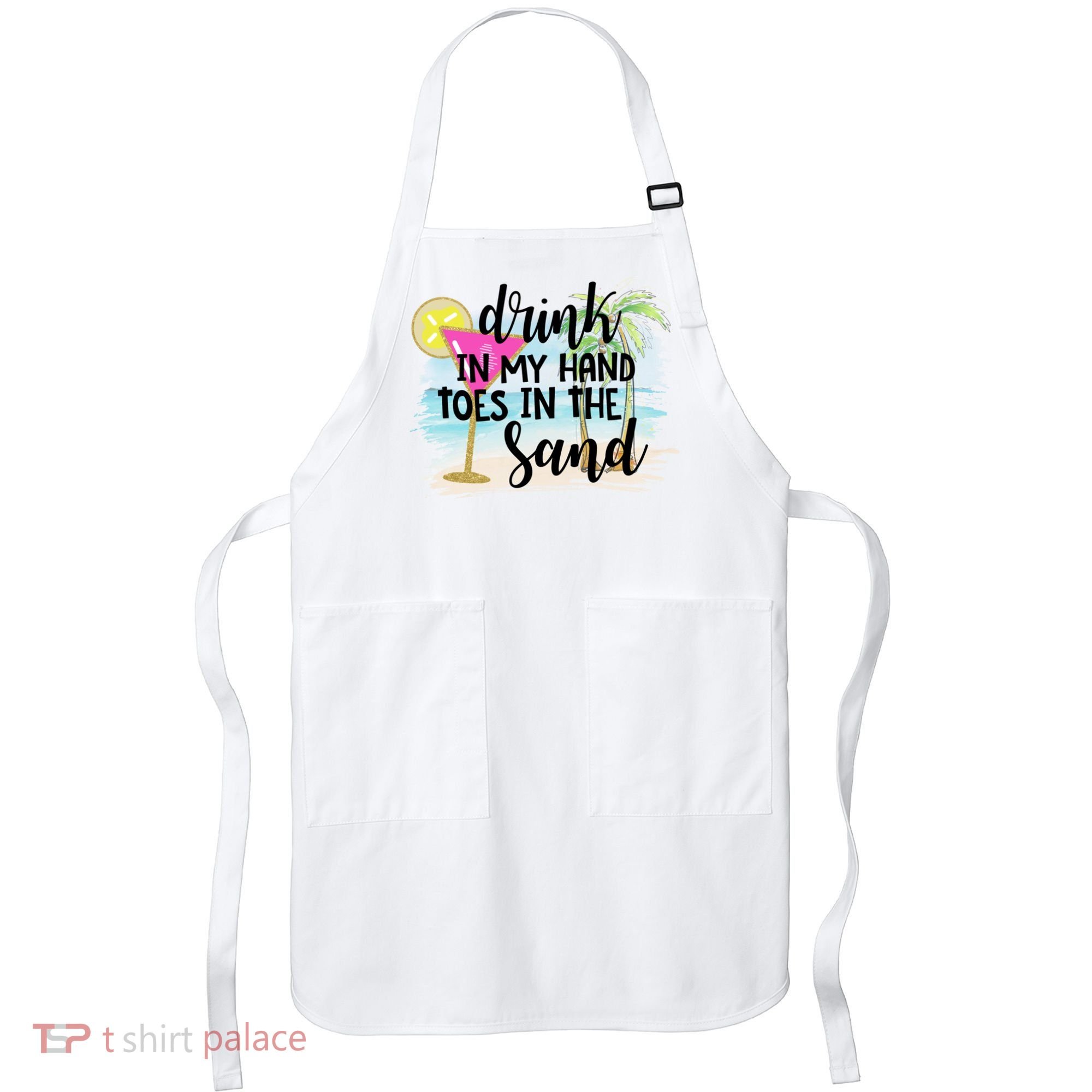 In My Hand Toes In The Sand Summer Vibes Beach Vacay Cool Gift Apron