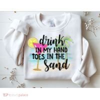 In My Hand Toes In The Sand Summer Vibes Beach Vacay Cool Gift Sweatshirt thumb 2