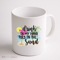 In My Hand Toes In The Sand Summer Vibes Beach Vacay Cool Gift Coffee Mug thumb 1