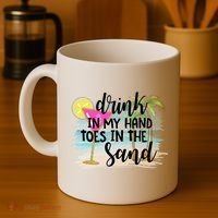 In My Hand Toes In The Sand Summer Vibes Beach Vacay Cool Gift Coffee Mug thumb 4