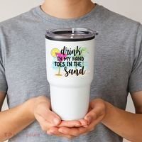 In My Hand Toes In The Sand Summer Vibes Beach Vacay Cool Gift Tumbler thumb 2